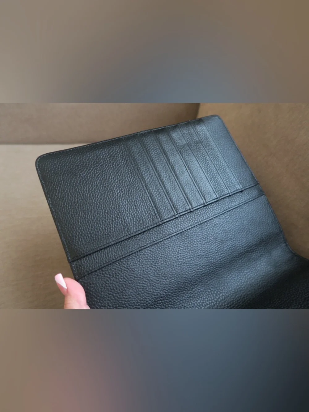 CLOTH & PAPER: Black Leather Zipfolio Organizer
